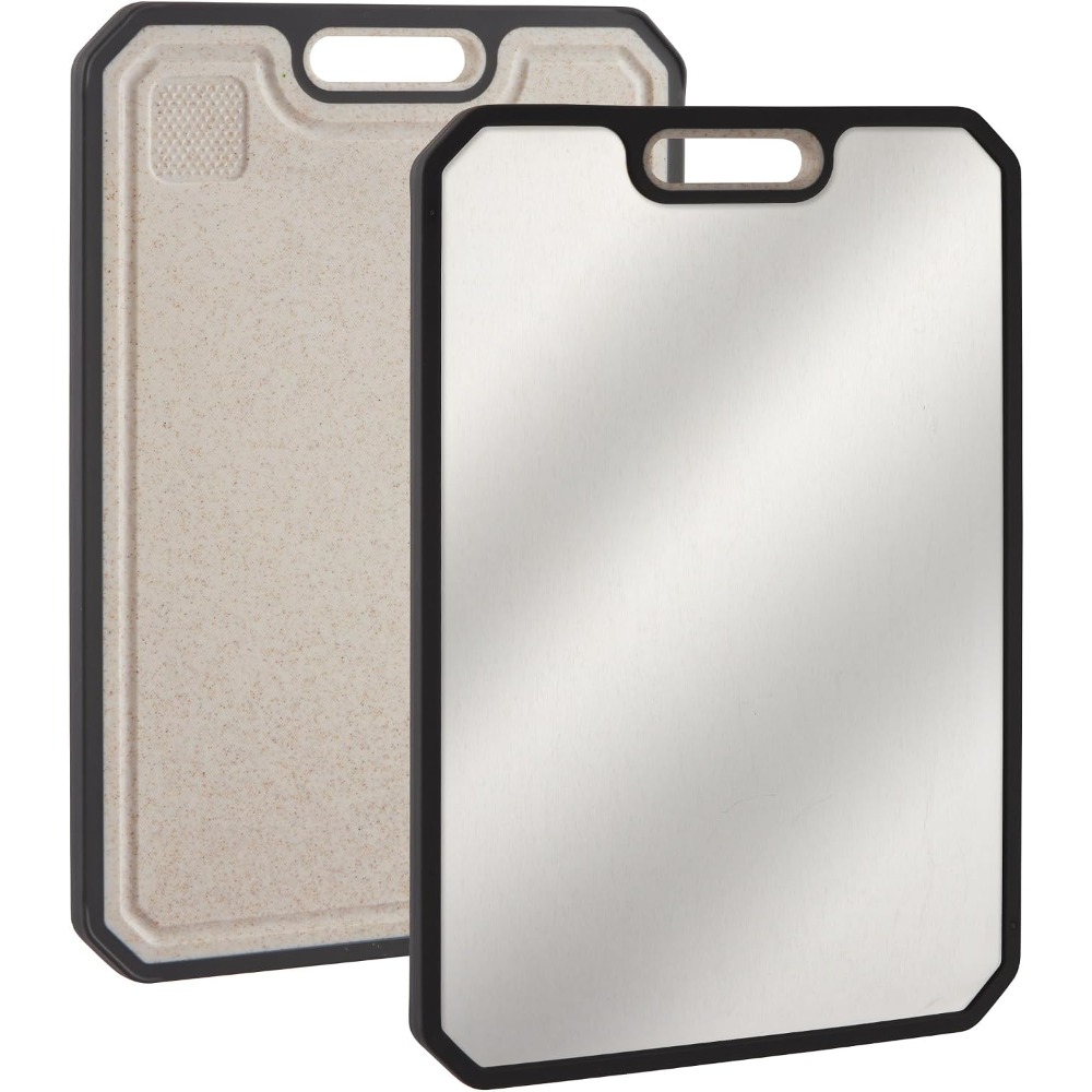 Food X - ステンレス製まな板 38.5 x 26.5 cm 大型両面カッティングボード