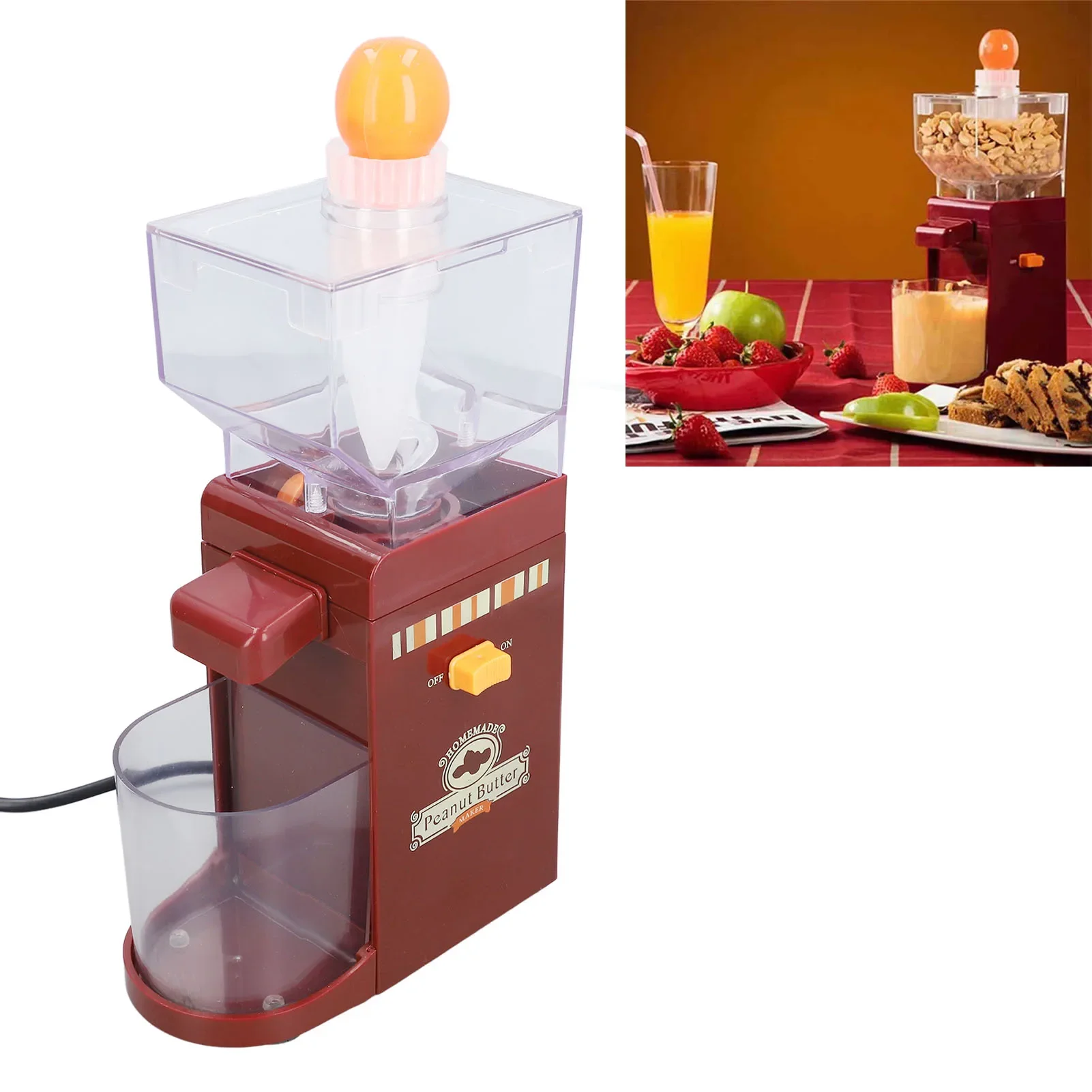Peanut Butter Snack - ピーナッツバターメーカー 家庭用電動穀物グラインダー 滑り止め付き ごまソースミル ナッツバターマシン (落花生、アーモンド、カシューナッツ用)