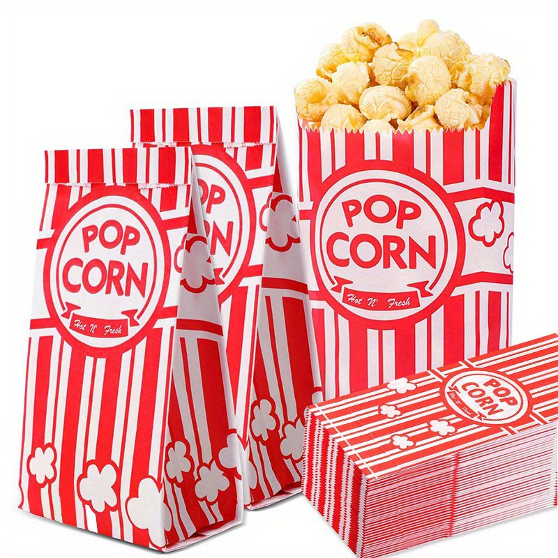Food Snacks Wholesale - 20/50 個ポップコーンバッグ個別包装紙ポップコーン食品袋ウェディングパーティーポップコーンバースナックギフトパック映画の夜用品