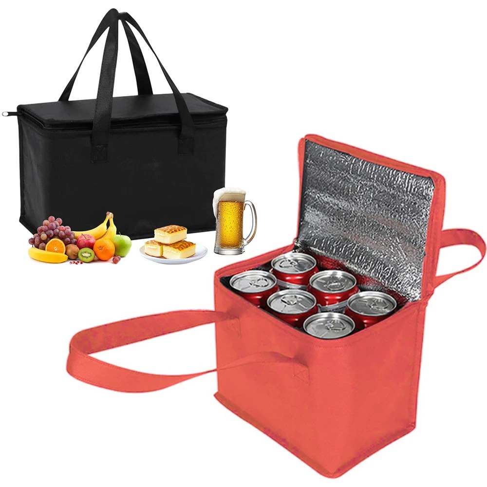 Food Snacks Delivery - ポータブルランチクーラーバッグ折りたたみ断熱ピクニックアイスパック食品保温バッグドリンクキャリア断熱バッグ食品配達バッグ