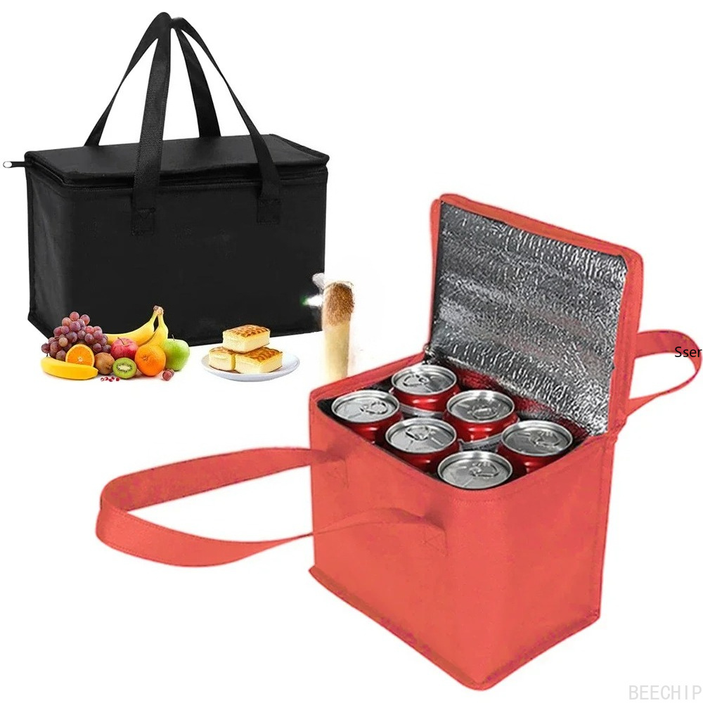 Food Snacks Delivery - ポータブルランチクーラーバッグ折りたたみ断熱ピクニックアイスパック食品保温バッグドリンクキャリア断熱バッグビール配達バッグ