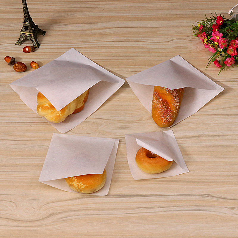 Food Snacks Wholesale - 100 個使い捨てスナック食品耐油紙袋牛革紙尖底ポータブルバッグ卸売包子パンケーキ紙袋