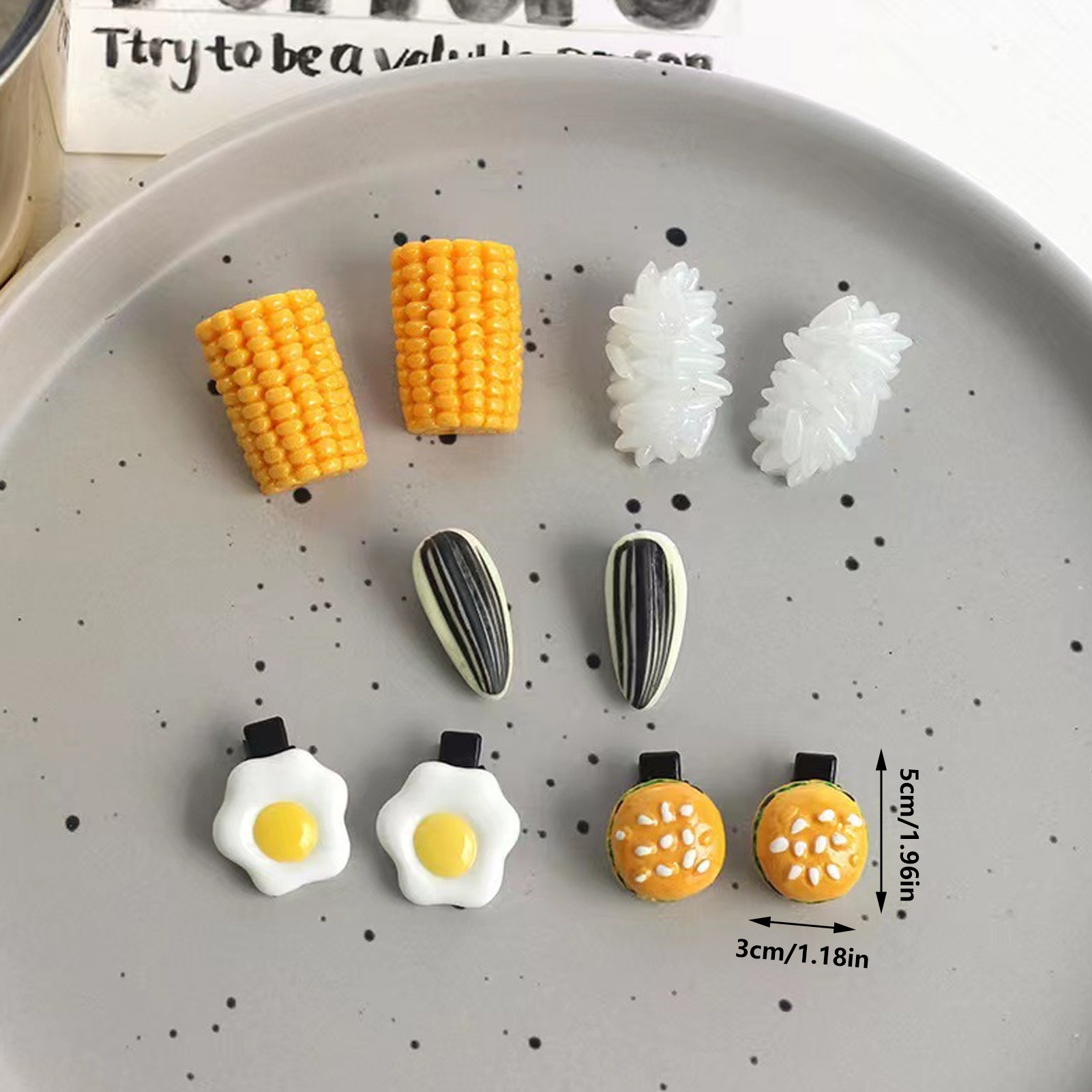 ミニフードヘアクリップセットリアルな米卵コーンスナックデザイ - Food Snacks Wholesale のレビューと価格