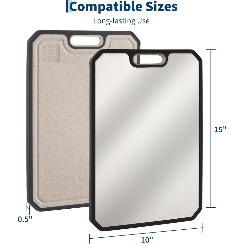 ステンレス製まな板 38.5 x 26.5 cm 大型両面カ - Food X のレビューと価格