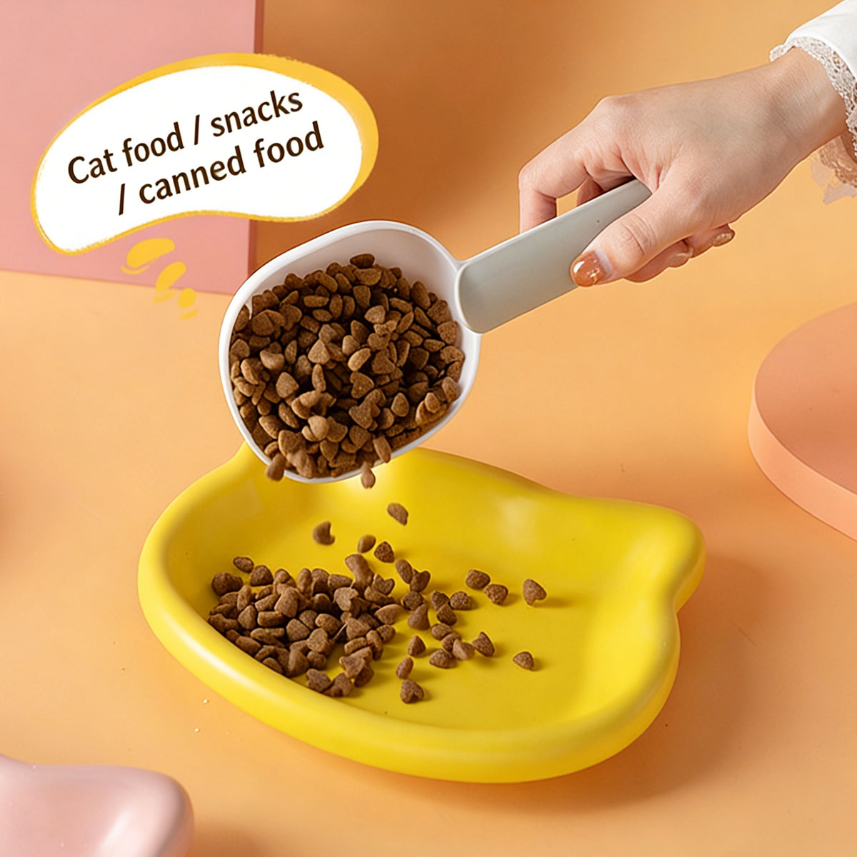 可愛い猫型ペット用スナックプレート、INS風猫用食器、マルチ - Food Snacks Options のレビューと価格