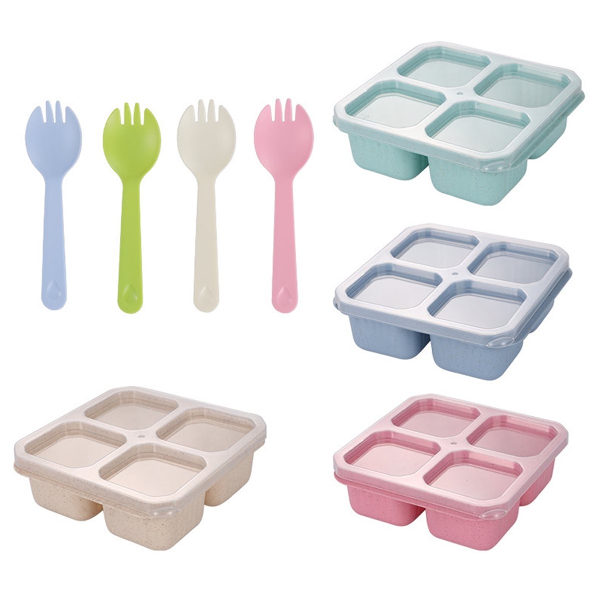 【TODAY-BUY】~@ 4パック スナック容器 弁当箱  - Food Snacks To Buy のレビューと価格
