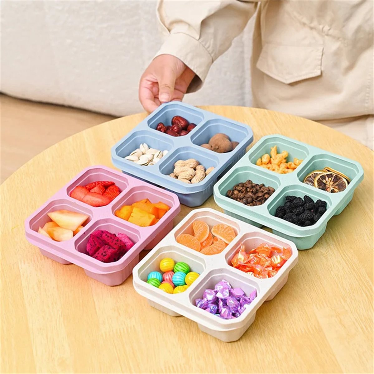 【TODAY-BUY】~@ 4パック スナック容器 弁当箱  - Food Snacks To Buy のレビューと価格