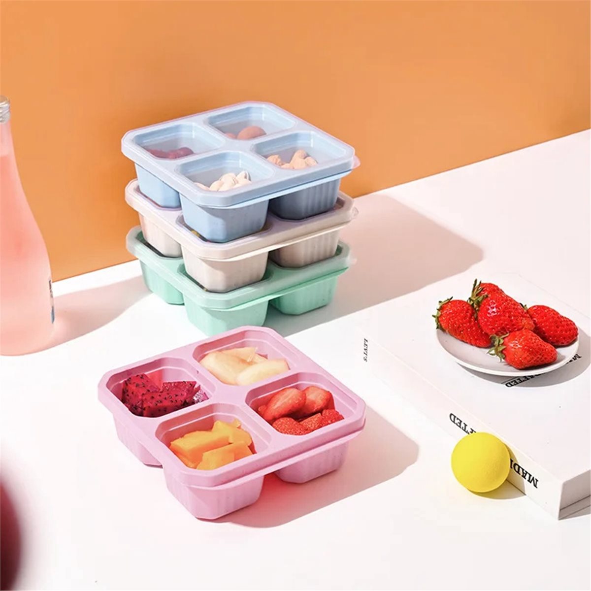 【TODAY-BUY】~@ 4パック スナック容器 弁当箱  - Food Snacks To Buy のレビューと価格