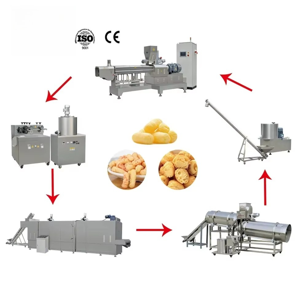 高品質多機能小麦・トウモロコシ粉パフ製造ラインチーズスナック - Food Snacks Making Machine のレビューと価格