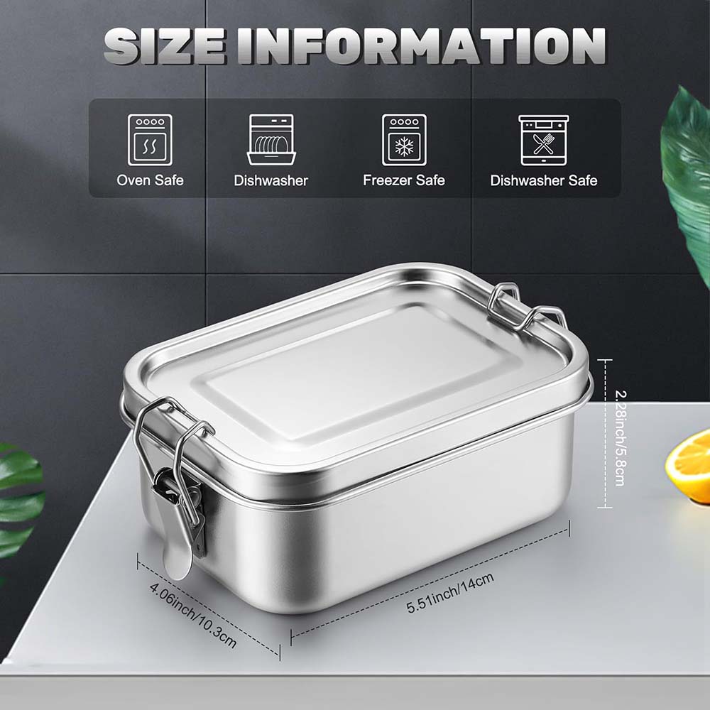 4 個のステンレス鋼弁当箱金属弁当箱食品保存容器ロック可能な - Food Snacks Wholesale のレビューと価格