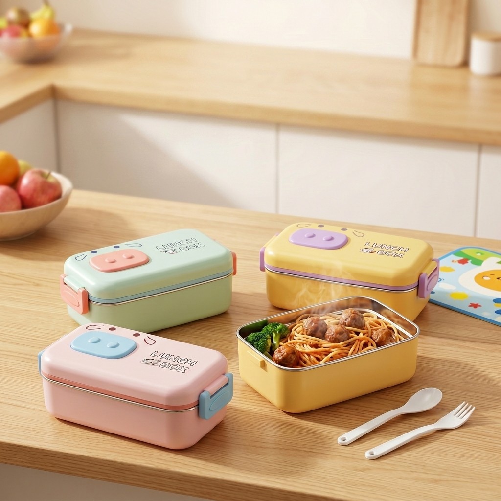 304ステンレス製弁当箱、漏れ防止仕切り付き子供用ランチボッ - Food Snacks Wholesale のレビューと価格