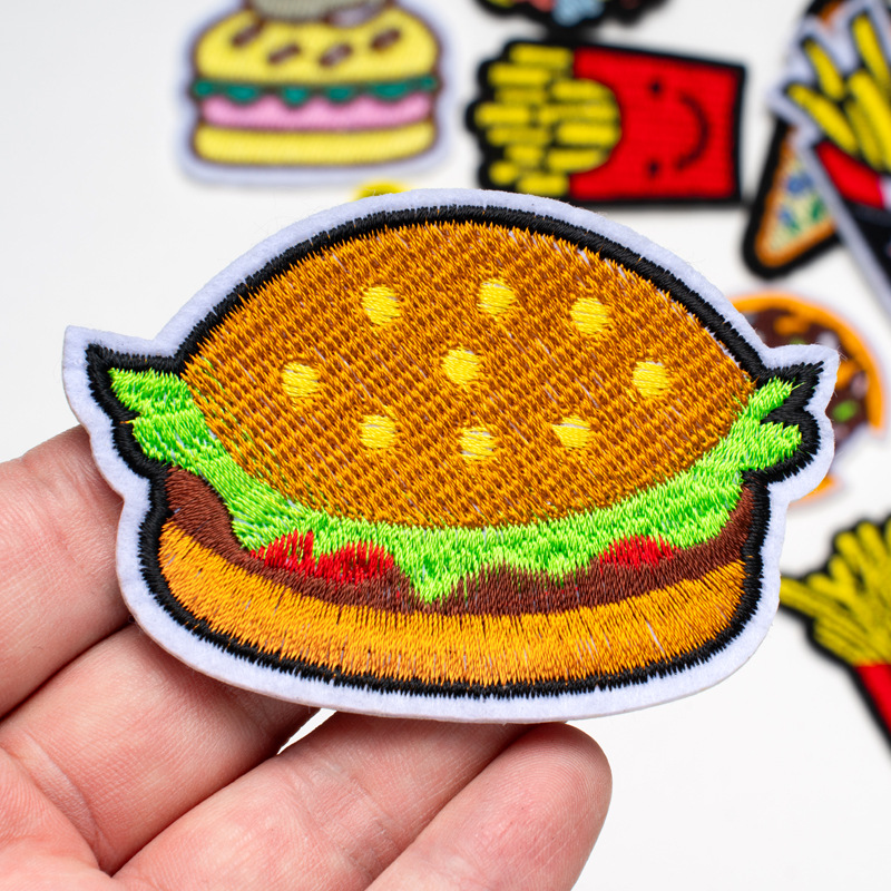 ファーストフードシリーズ刺繍布アップリケハンバーガーポップコ - Food Snacks Pictures のレビューと価格