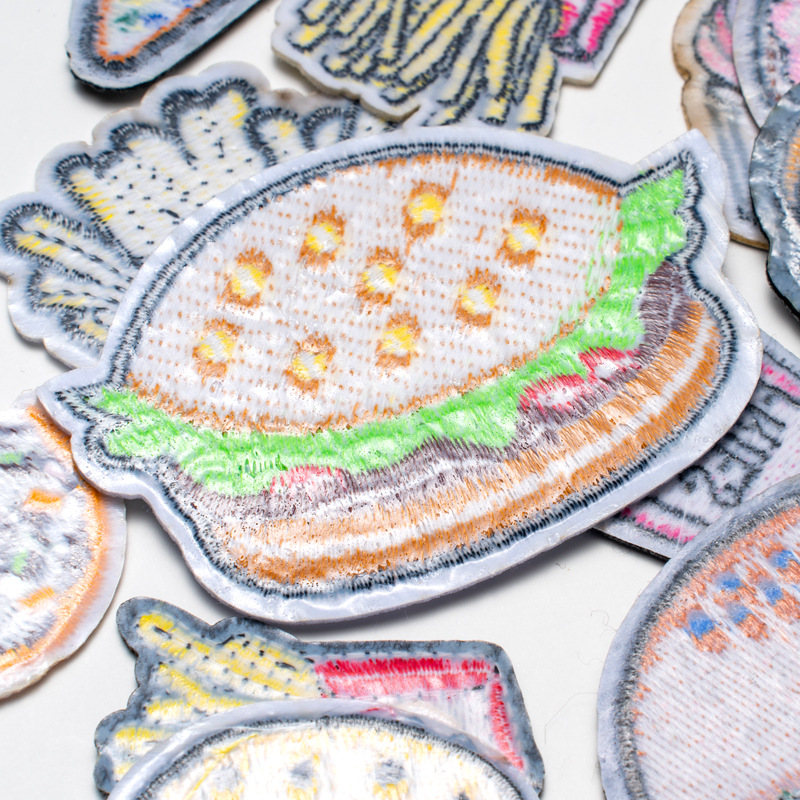 ファーストフードシリーズ刺繍布アップリケハンバーガーポップコ - Food Snacks Pictures のレビューと価格