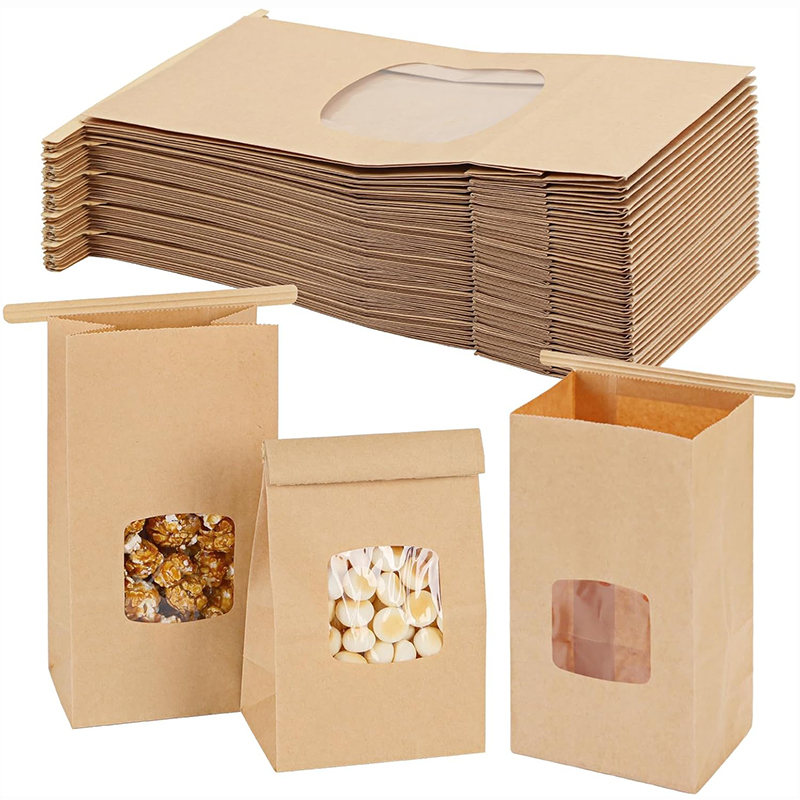ベーカリーバッグ 10 個 ウィンドウシールクラフト紙バッグ - Food Snacks Wholesale のレビューと価格