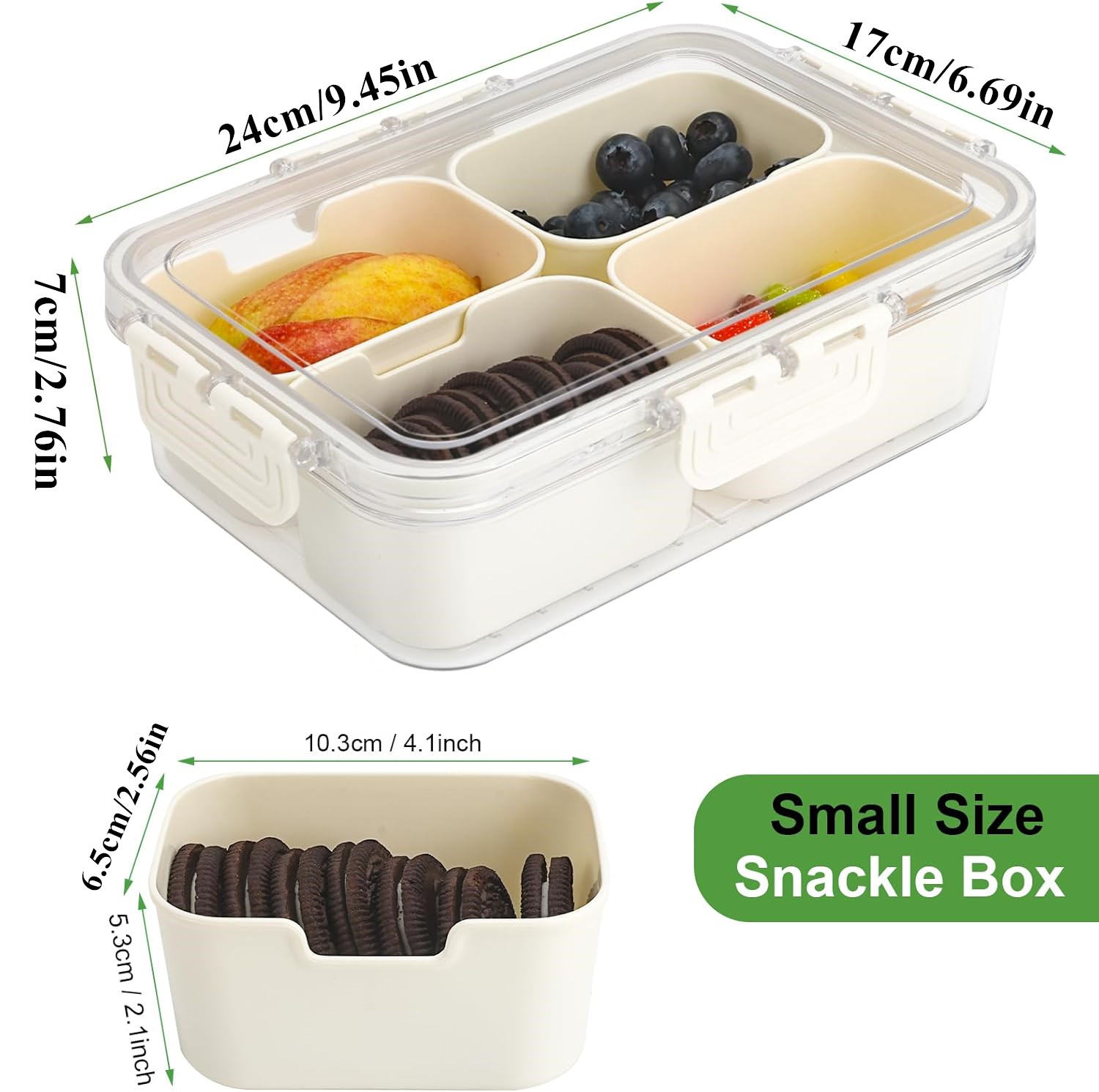 ポータブル食品保存箱、スナック収納ボックス、蓋付き4つのコン - Food Snacks Wholesale のレビューと価格
