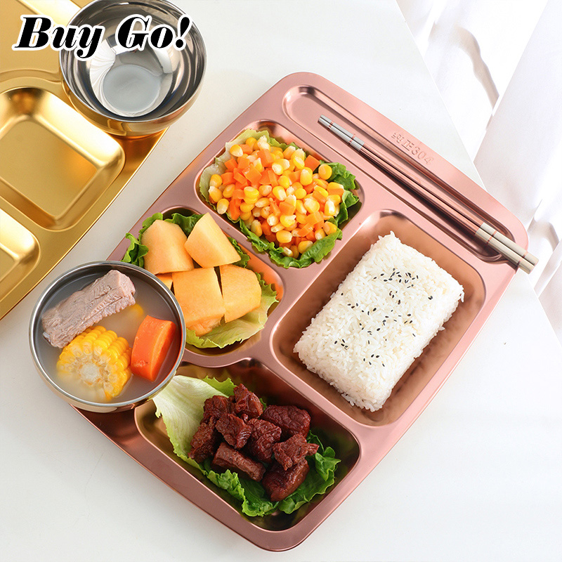 6セクションステンレス鋼高速食品分割トレイ弁当容器食品ディナ - Food Snacks To Buy のレビューと価格