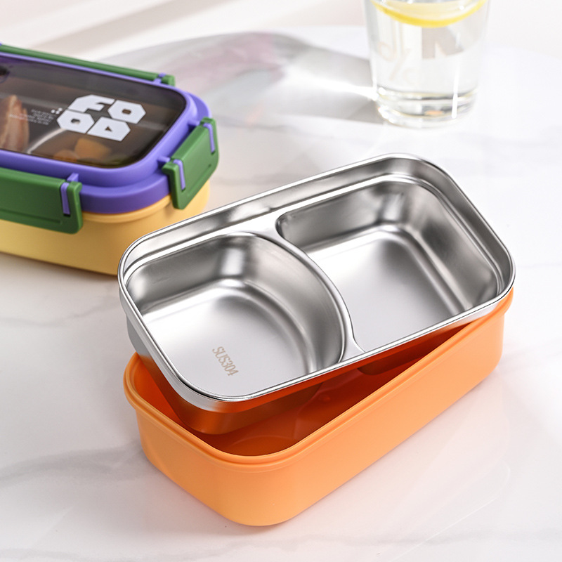 JUSTINLAU 2 グリッド弁当箱ステンレス鋼ランチコン - Food Snacks Wholesale のレビューと価格