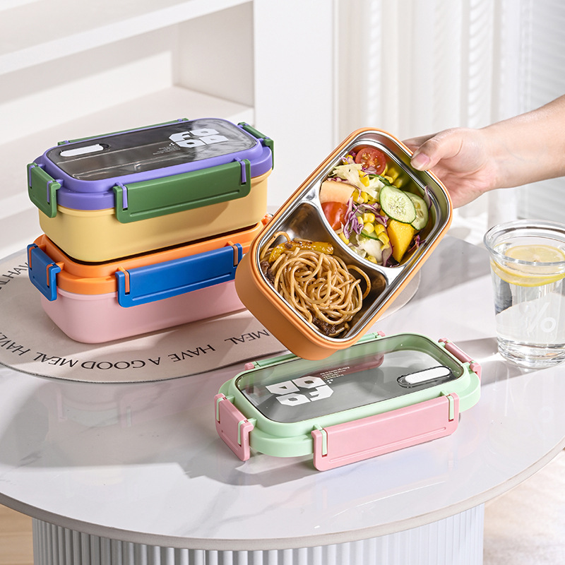 JUSTINLAU 2 グリッド弁当箱ステンレス鋼ランチコン - Food Snacks Wholesale のレビューと価格